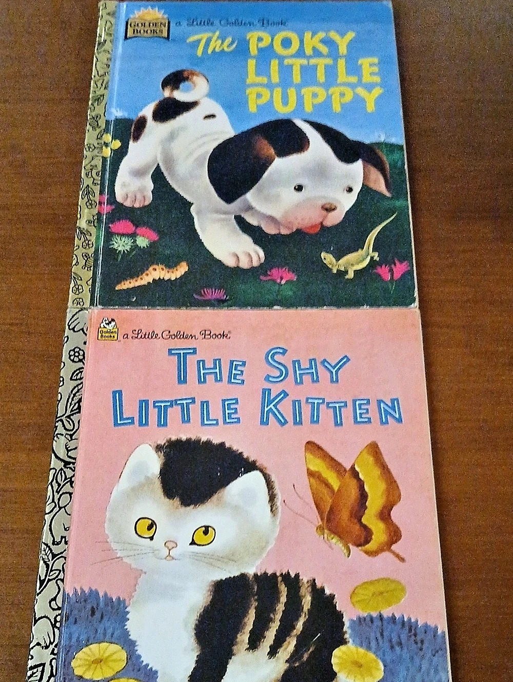 Vintage Golden Books The Poky Little Puppy and The Shy Little Kitten Set